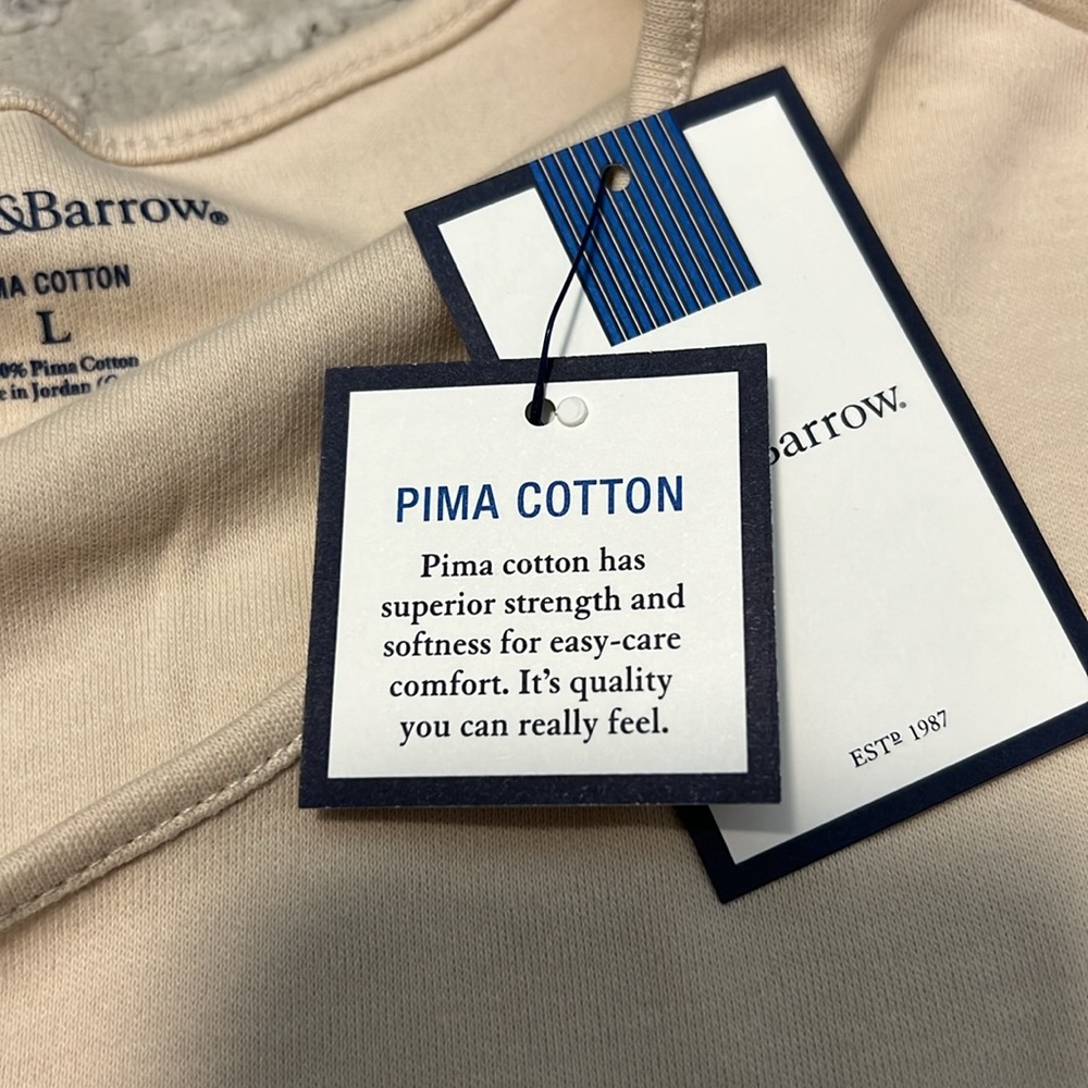 Croft & Barrow Pima Cotton Cream Tee Size L - Picture 3 of 3